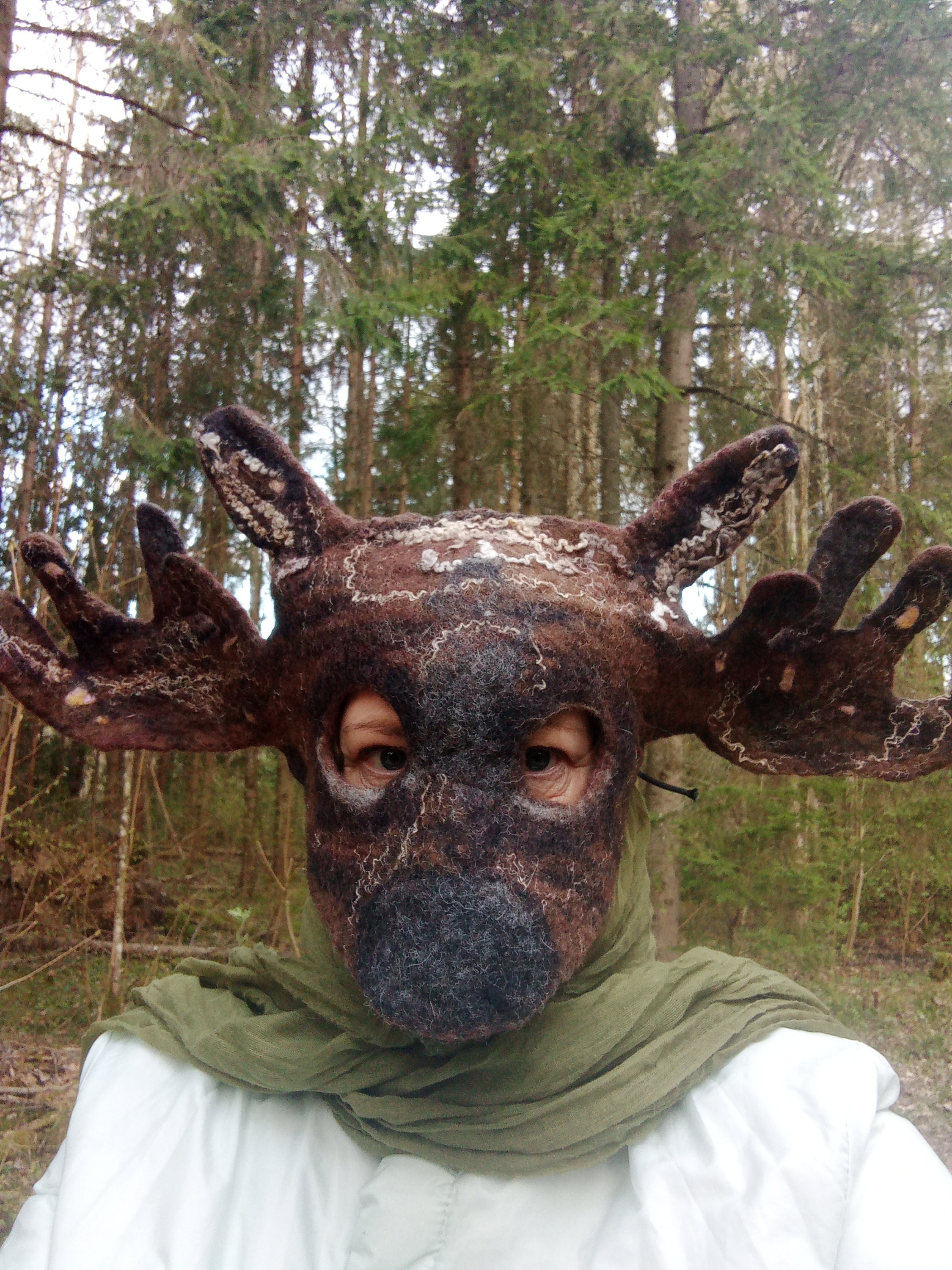 Felted Elk/goat Adult Mask.festival - Etsy