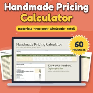 Preisrechner für handgefertigte Produkte, Vorlage für tatsächliche Kosten und Gewinn (Digitaler Download)