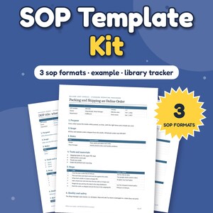 Editable SOP Template Kit, Small Business Process Checklist, Word Google Docs (Digital Download)