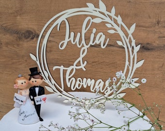 Caketopper Hochzeit - personalisiert aus Holz, Cake Topper für Hochzeitstorte, Hochzeitsdeko, Kuchendeko, Topper Kuchen, Tortenstecker Namen