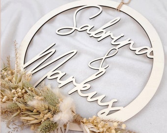 Türschild Hochzeit / Brautpaar, Namensschild, Geschenk personalisiert mit Vor-Namen, Hochzeitsgeschenk Holz, Hochzeitsschild, Hochzeitsdeko