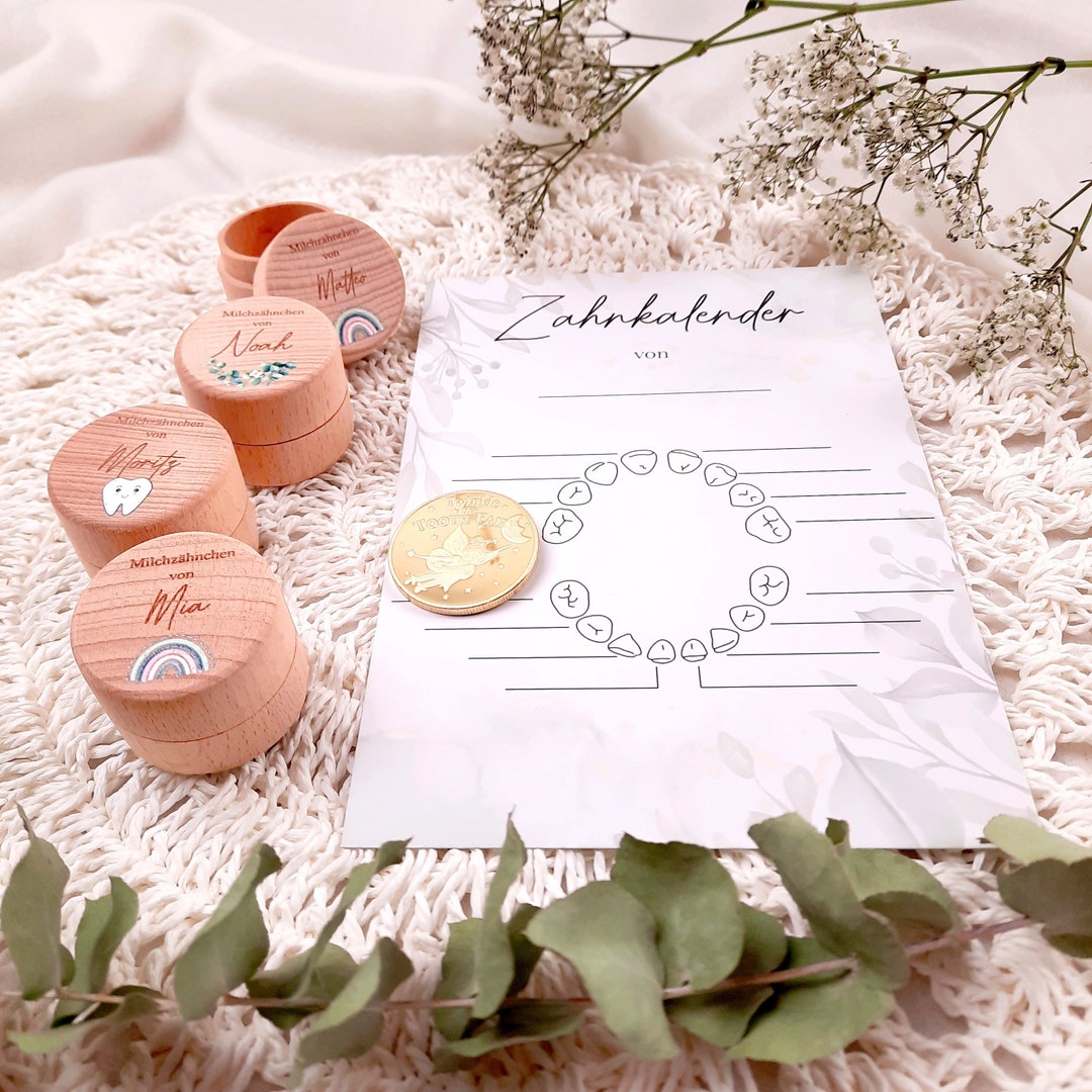 Personalisierte Milchzahndose Aus Holz - Mit Namen & Pferdemotiv - Ø6cm Handgemacht In Deutschland