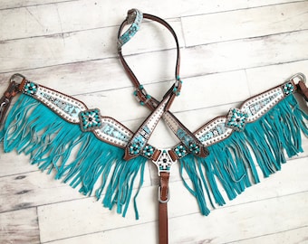 Arctic Design Teal Fringe Tack Set