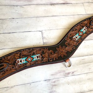 Chocolate Floral Tooled Tripping Collar