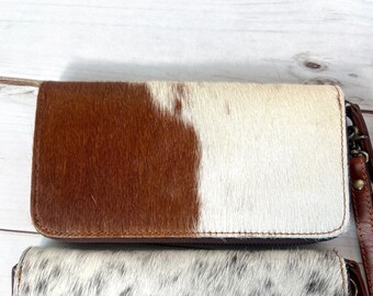 Brown Cowhide Leather Outer Wallet - Etsy