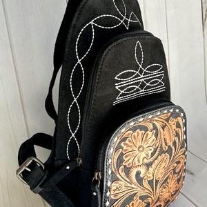 Suede and Leather Retro Stitch Western Backpack