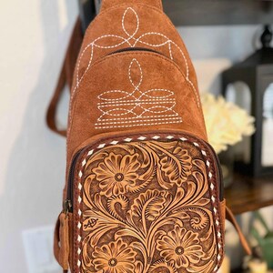 Suede and Leather Retro Stitch Western Backpack