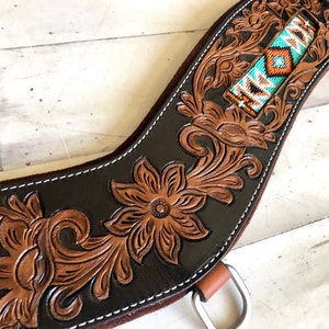 Chocolate Floral Tooled Tripping Collar main image 0