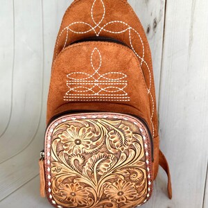 Suede and Leather Retro Stitch Western Backpack