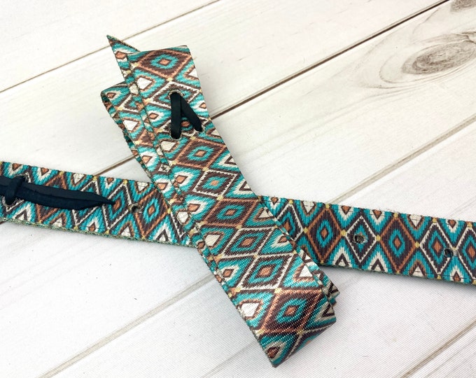 30 Wool String Horse Girth Cinch for Western Saddle Teal Aztec Design ...