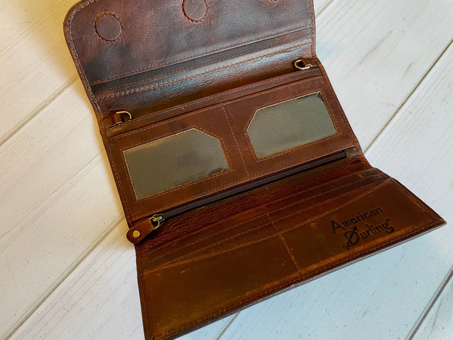 Powell Tooled Painted Leather Wallets With Straps - Etsy