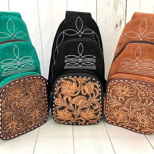 Suede and Leather Retro Stitch Western Backpack