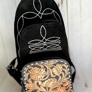 Suede and Leather Retro Stitch Western Backpack