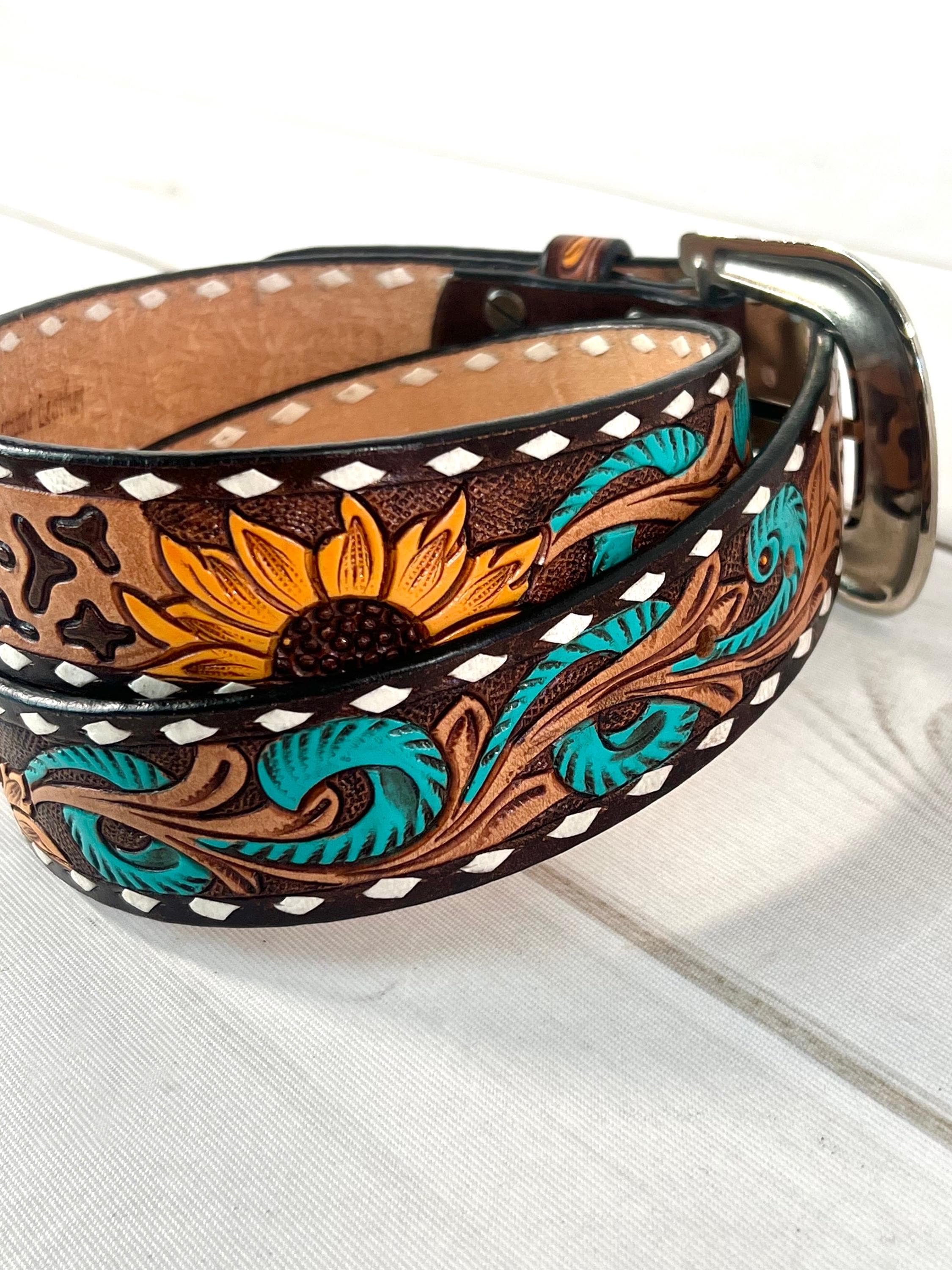 Cheetah and flower belt buckle Amazon.com: Floerns Leopard Print Belts for Women Faux  main image 3