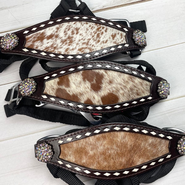 Hide & Leather Crystal Concho Bronc Halter