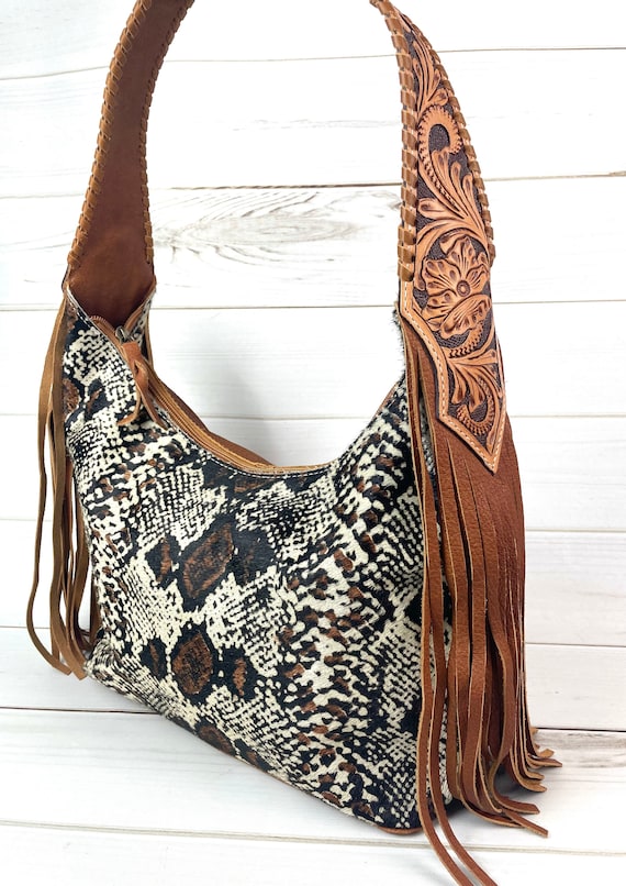 Cream snake 2025 print bag