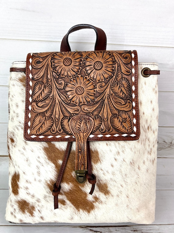 Hide & Tooled Backpack - Etsy display picture 1