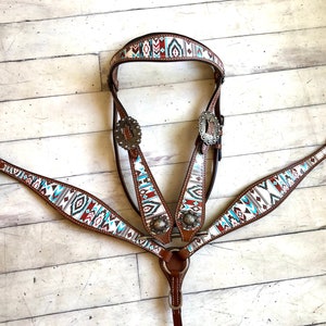 Multi Colored Navajo Diamond Pattern Tack Set