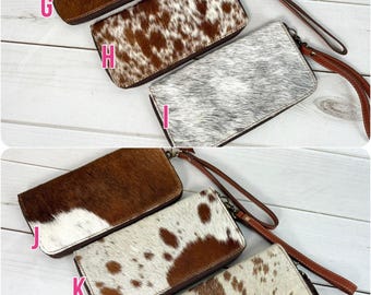 Brown Cowhide Leather Outer Wallet - Etsy