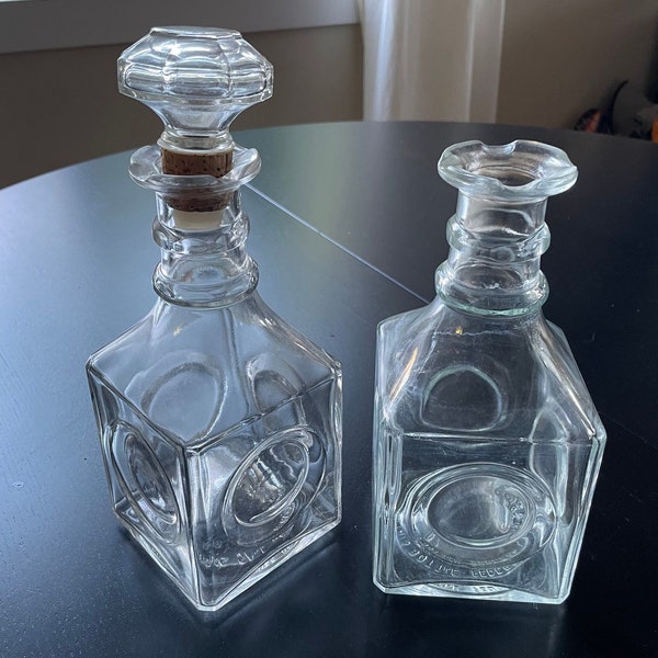 Vintage I. W. Harper bourbon decanters