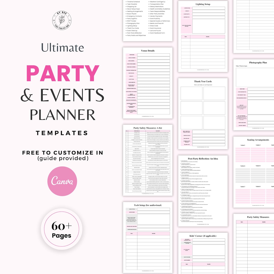 Party Planner Printable Planner Event Planner Event Planning Template ...