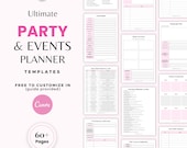 Party Planner Printable Planner Event Planner Event Planning Template Birthday Planner Party checklist Party planning Anniversary Bachelors