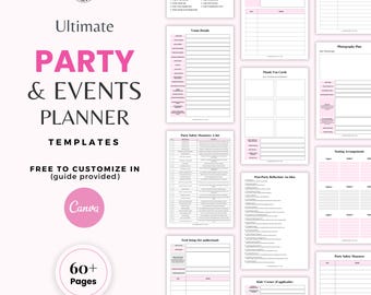 Party Planner Printable Planner Event Planner Event Planning Template Birthday Planner Party checklist Party planning Anniversary Bachelors