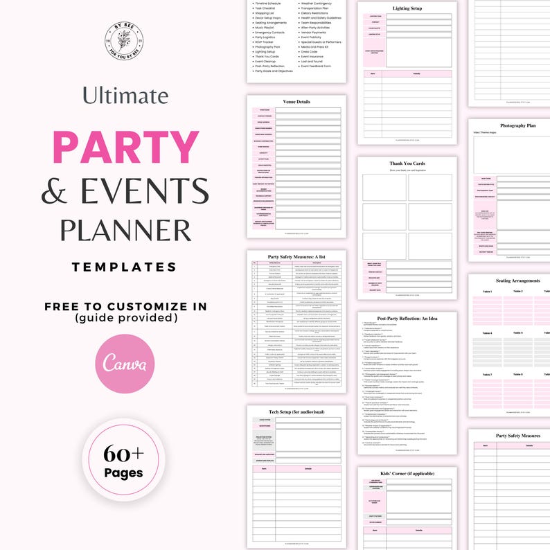 Party Planner Printable Planner Event Planner Event Planning Template ...