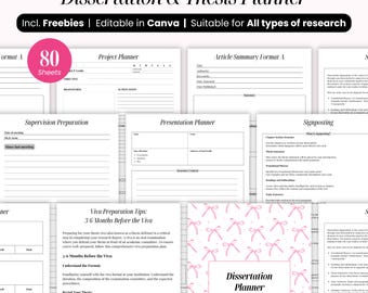 Dissertation Planner 2025: Thesis Journal, Research Project (Digital Download)