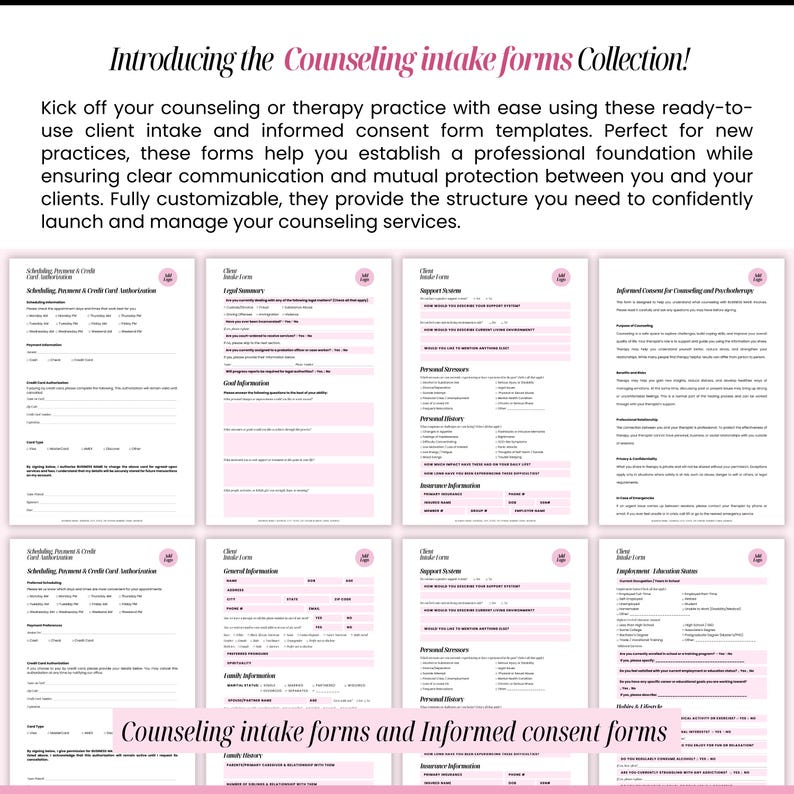 Counseling Intake Form Printable, Informed Consent for Counseling ...