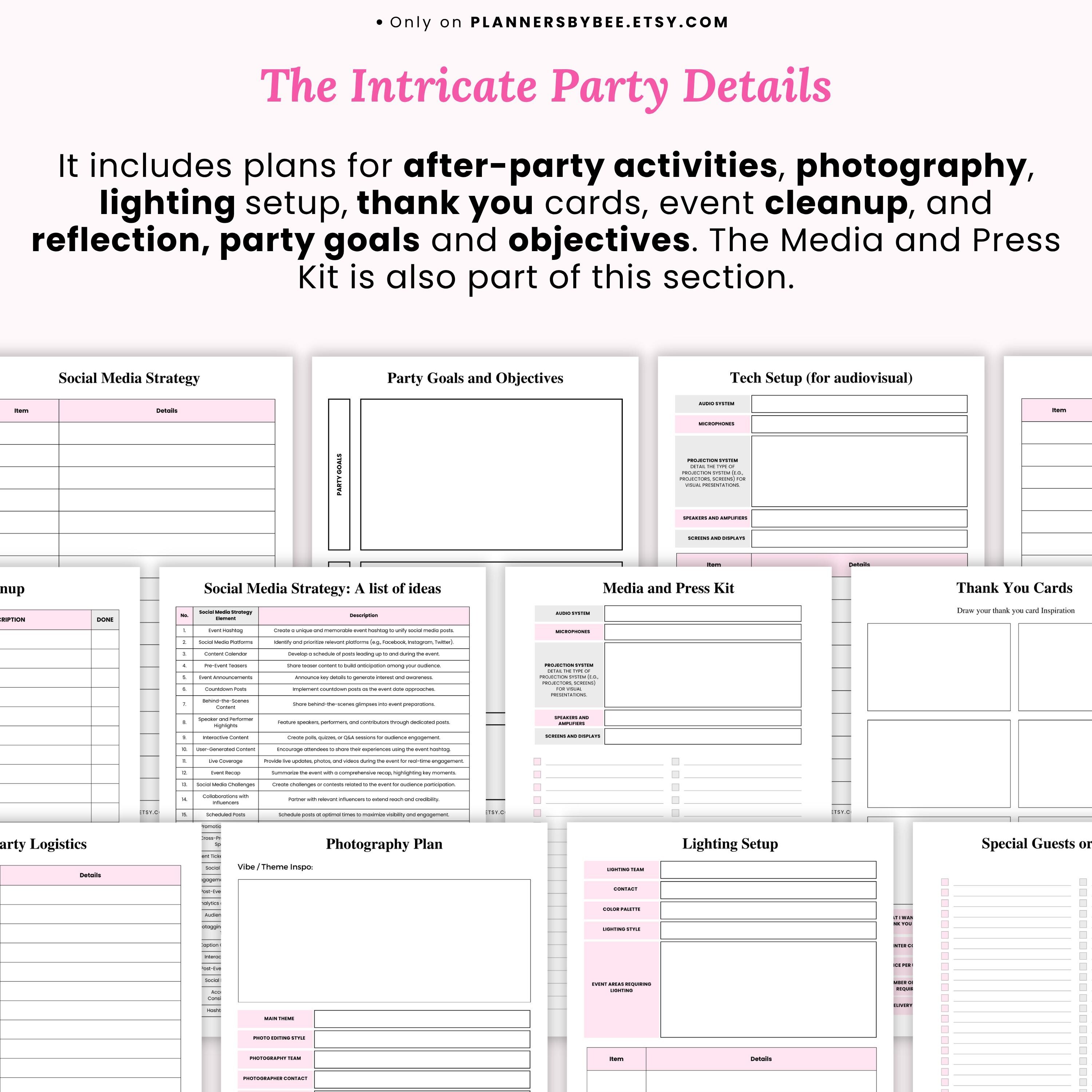 Party Planner Printable Planner Event Planner Event Planning Template ...
