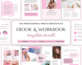 Ebook Canva template, Business Ebook cover guide, Course Creator Workbook design, Coaching Worksheets lead magnet bundle, digital mockup pdf