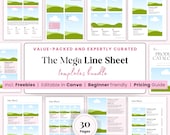 Line sheet Template Canva Wholesale Line Sheet Catalog Line Sheet layout Jewelry A4 Etsy Business Catalogue Service Pricing Product Lookbook
