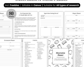 Dissertation Planner 2025: Thesis Journal, Research Project (Digital Download)