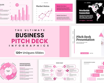 Business pitch deck, custom startup, marketing slides, sales presentation company, Canva PowerPoint template, service agency, investor plan