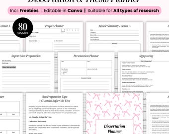 2025 Dissertation Planner: Thesis & Research Project (Digital Download)