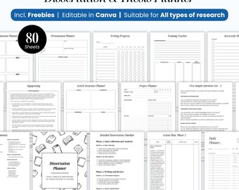 2025 Dissertation Planner: Thesis Journal, Research Project (Digital Download)