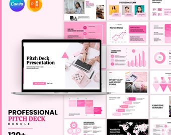 Business pitch deck, custom startup, marketing slides, sales presentation company, Canva PowerPoint template, service agency, investor plan