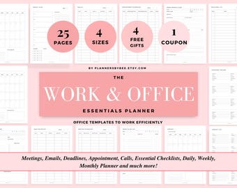 Printable Work Schedule Planner Office Tasks Checklist Office Organizer Work To Do Employee Planner Business Meetings Work Emails Tracker