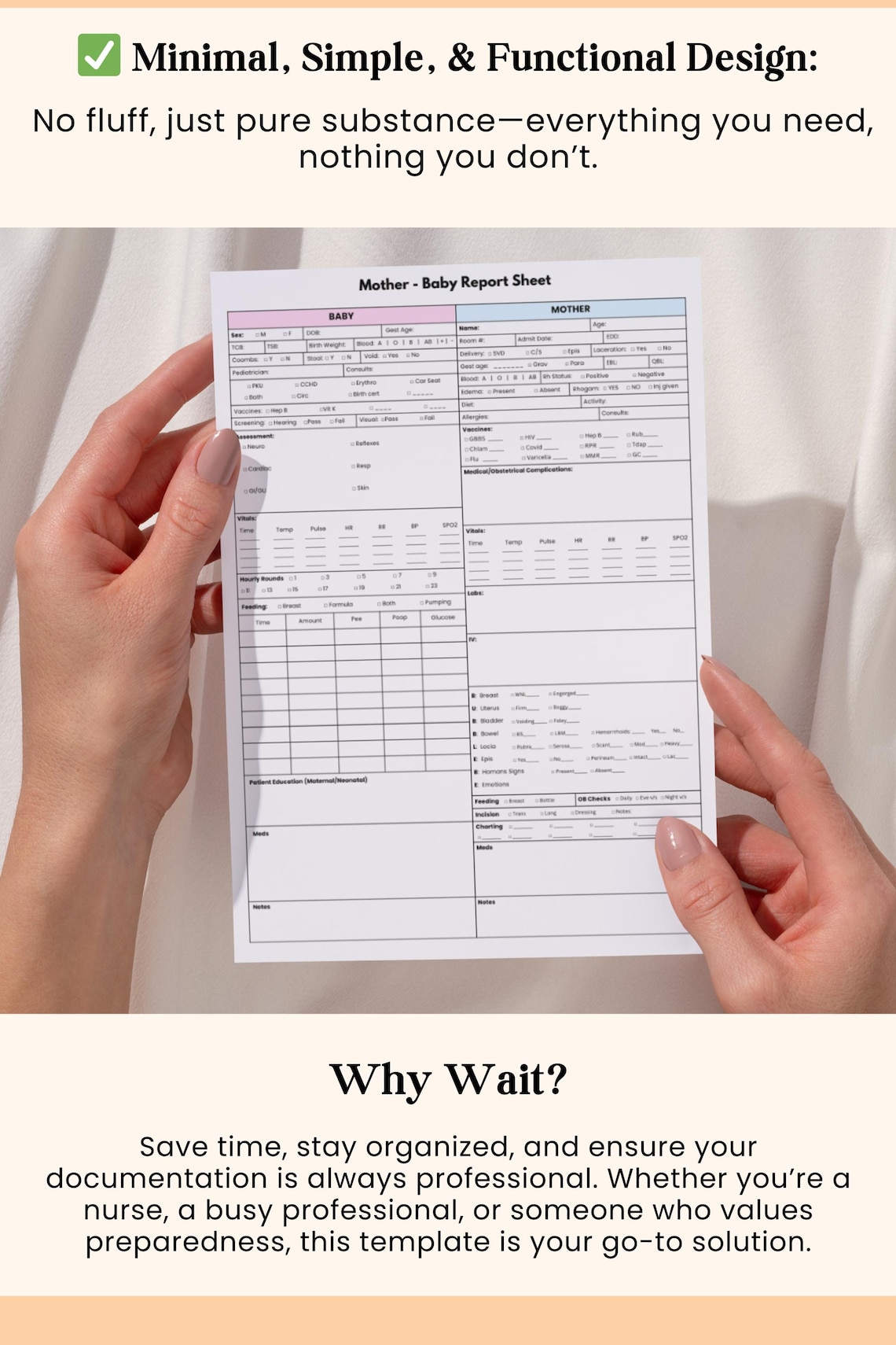 Editable Mother Baby Nurse Report Sheet Medsurg, Postpartum Nursing ...