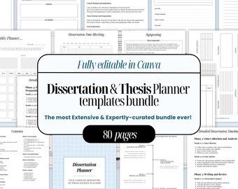 Dissertation & Thesis Planner: 2025 Journal, Supervisor Meeting, Research Project (Digital Download)