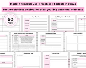 Party Planner Printable Planner Event Planner Event Planning Template Birthday Planner Party checklist Party planning Anniversary Bachelors