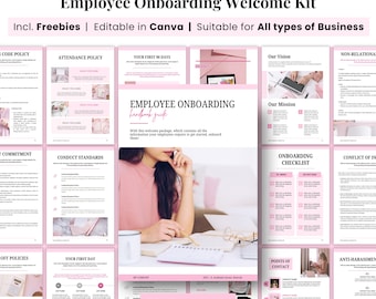 Employee handbook, New Hire Handbook, Checklist, HR Manual, New Hire Onboarding, Canva Template, Handbook 2025, Employee Welcome Package pdf