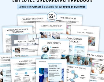 Employee handbook, New Hire Handbook, Checklist, HR Manual, New Hire Onboarding, Canva Template, Handbook 2025, Employee Welcome Package pdf