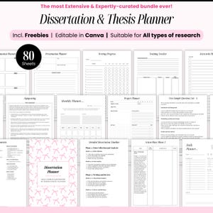 2025 Dissertation Planner: Thesis Journal with Canva Templates (Digital Download)