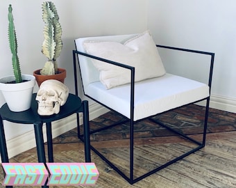 Hand crafted steel accent armchair