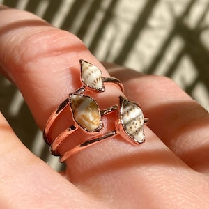 Elektrogeformter Kupfer Real Shell Ring | Ozean Schmuck | Meerjungfrau Ring