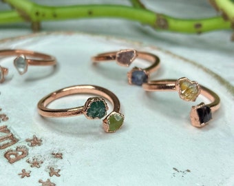Custom Copper Birthstone Ring | Raw Crystal, Electroformed