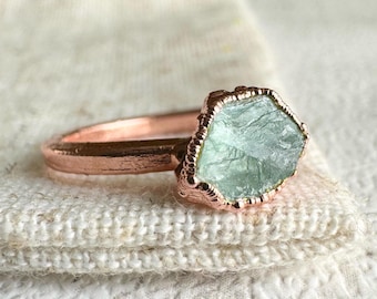 Electroformed Copper Raw Fluorite Ring | Crystal Jewelry