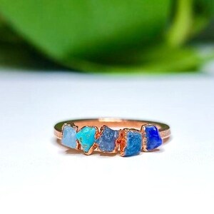 Raw Blue Stone Ring | Copper, Aquamarine, Turquoise, Lapis